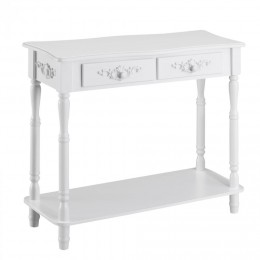 Table console table de drapier néo-rétro multi-rangement 84 x 33 x 71 cm blanc