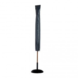 Housse de protection imperméable pour parasol droit avec fermeture éclair et cordon de serrage gris
