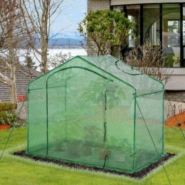 Serre de jardin balcon terrasse serre pour tomates 1,8L x 1l x 1,68H m acier PE imperméable transparent vert