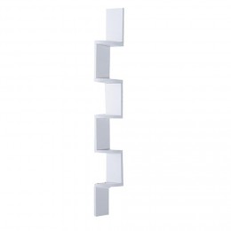 Étagère d'angle design contemporain zig zag 5 niveaux 12L × 12l × 120H cm blanche