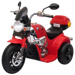 Moto électrique pour enfants scooter 3 roues 6 V 3 Km/h effets lumineux et sonores top case rouge