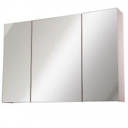 Armoire murale miroir salle de bain 3 portes 3 étagères dim. 90L x 14l x 60H cm panneaux particules chêne clair