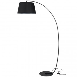 Lampe lampadaire à arc salon courbée - Lampe arceau moderne en métal - Lampadaire sur pied métal lin noir