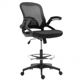 Fauteuil de bureau chaise de bureau assise haute réglable dim. 64L x 60l x 106-126H cm pivotant 360° maille respirante noir
