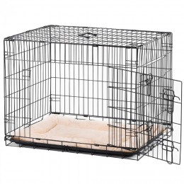 Cage caisse de transport pliante pour chien en métal noir 10