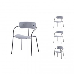 Lot de 4 chaises design gris clair design ALEXIA
