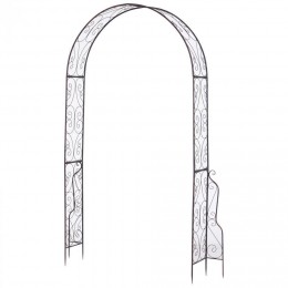 Arche de jardin arche à rosiers style fer forgé dim. 120L x 30l x 226H cm métal époxy noir vieilli cuivré