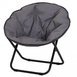 Loveuse fauteuil rond de jardin fauteuil lune papasan pliable grand confort 80L x 80l x 75H cm grand coussin fourni oxford gris