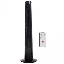 Ventilateur colonne tour oscillant 50 W ultra silencieux télécommande incluse minuterie 3 modes 3 vitesses Ø 27 x 92 cm noir