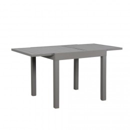 Table de jardin extensible aluminium - 145.5cm - 6 places - Gris - MILO