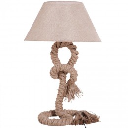 Lampe de table - lampe à poser style marin - ⌀ 40 x 65H cm - abat-jour PVC revêtement lin beige