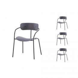 Lot de 4 chaises design gris foncé design ALEXIA