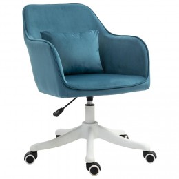 Chaise de bureau velours fauteuil bureau massant coussin lombaire intégré hauteur réglable pivotante 360°