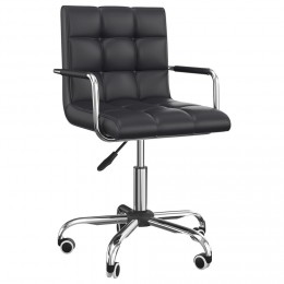 Chaise de bureau fauteuil manager pivotant hauteur réglable revêtement synthétique capitonné noir