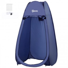 Tente de douche pliable pop-up automatique instantanée cabinet de changement camping polyester bleu marine