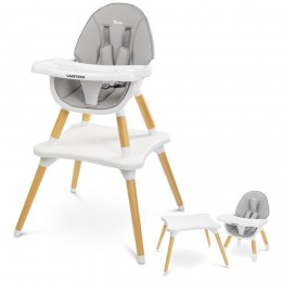 TUVA Chaise haute évolutive en table et chaise Gris