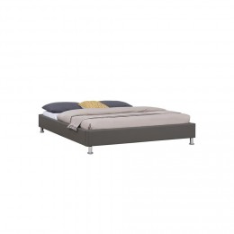 Lit double futon NIZZA 160 x 200 cm avec sommier revêtement synthétique gris