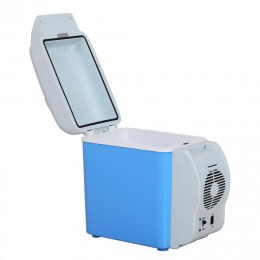 Glacière thermoélectrique portable froid chaud 2 en 1 capacité 7,5 L prise alume-cigare + bandoulière inclus bleu gris