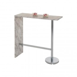 Table haute de bar RICARDO décor marbre gris