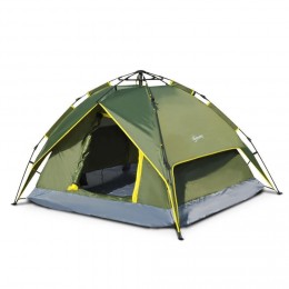 Tente de camping 2 personnes double toit imperméable 2 x 2 x 1,35 m vert kaki montage démontage facile + sac de transport fourni