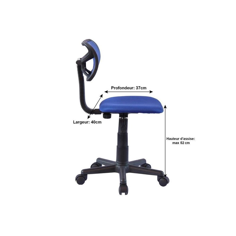 Chaise de bureau enfant à roulettes - bleu, Chambre et rangement