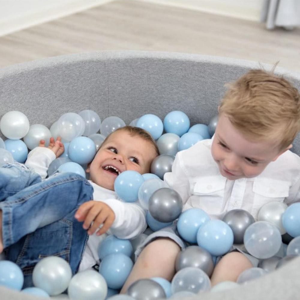 WELOX Piscine 200 balles Ø 90 cm pour bébé Gris avec tipi - Aire de jeux et  structure gonflable - Jeux d'exterieur et de jardin - Enfants, jouets et  jeux