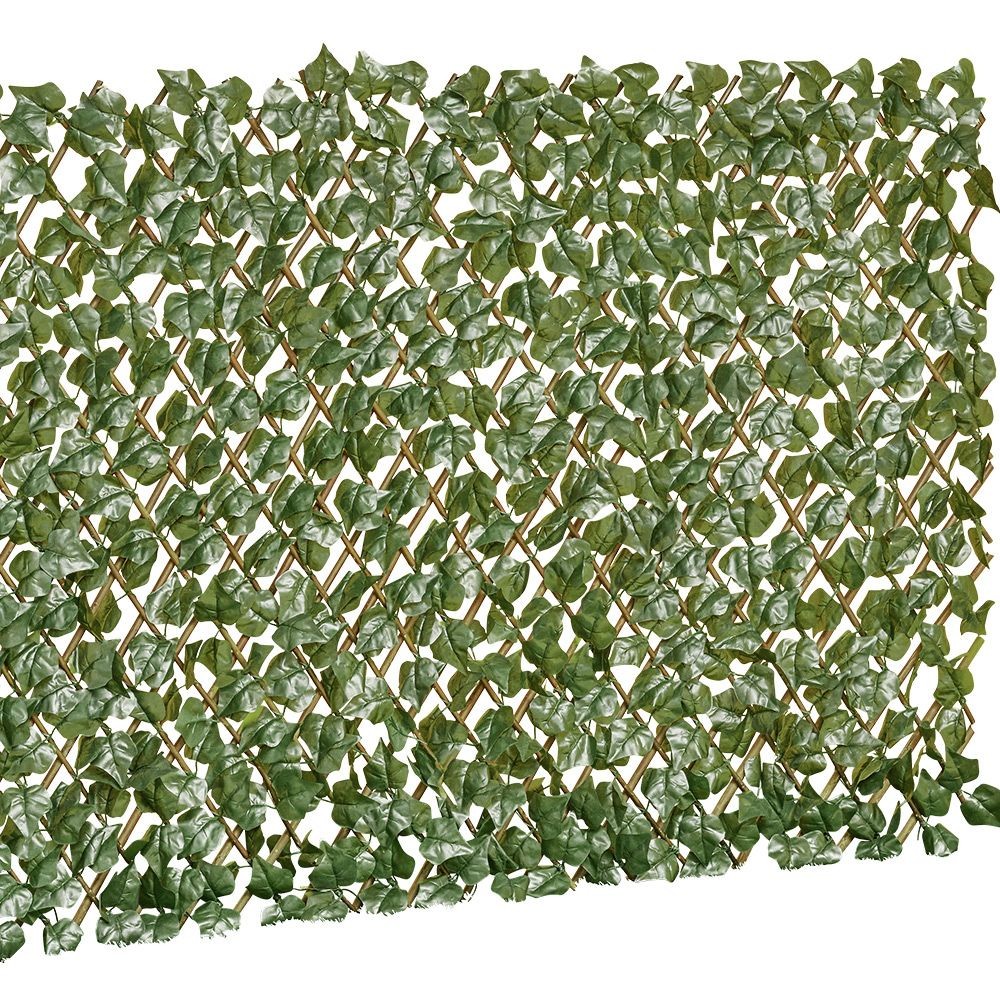 OUTSUNNY Lot de 2 haies artificielles feuilles de lierre - treillis  extensible - brise-vue canisse végétale feuillage réaliste osier polyester  pas cher 