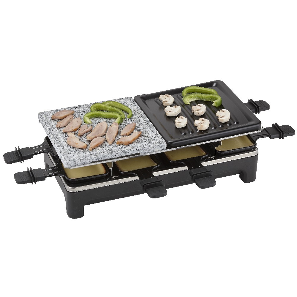 Appareil à raclette avec pierre de cuisson 8 personnes 1500W - Cuisine conviviale - Petit électroménager - Art de la table | GiFi