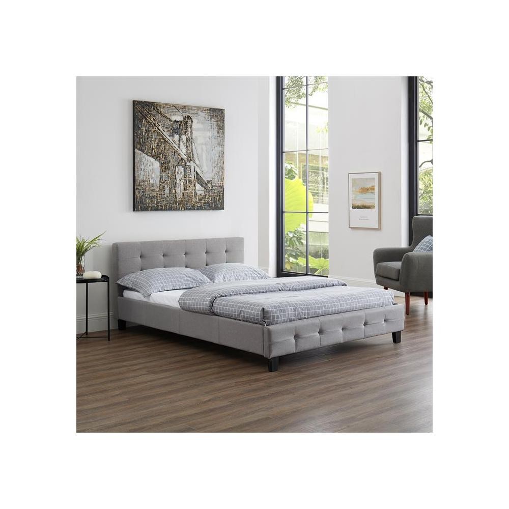 Lit double futon GOMERA, 180 x 200 cm avec sommier, revêtement synthétique  