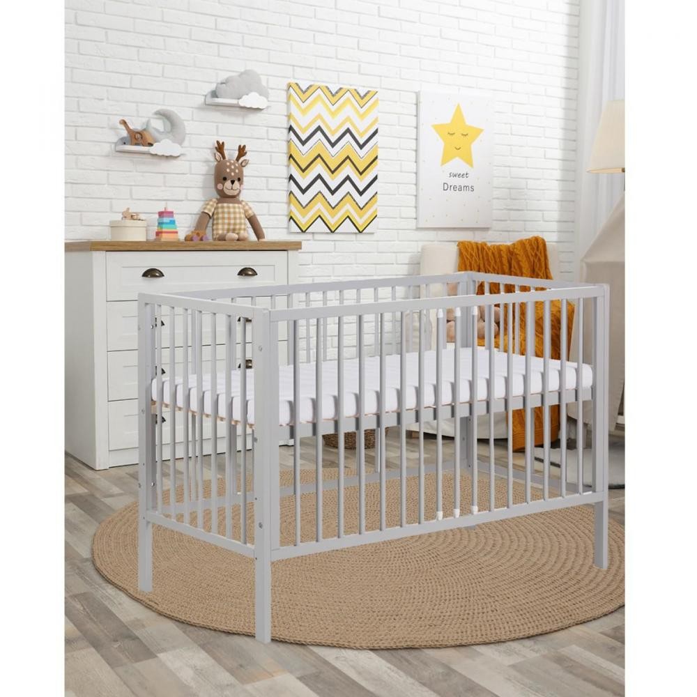 FRANK Lit bébé sommier réglable et barreaux amovibles - Blanc120x60 cm -  Literie et meubles chambre bébé - Puériculture - Enfants, jouets et jeux