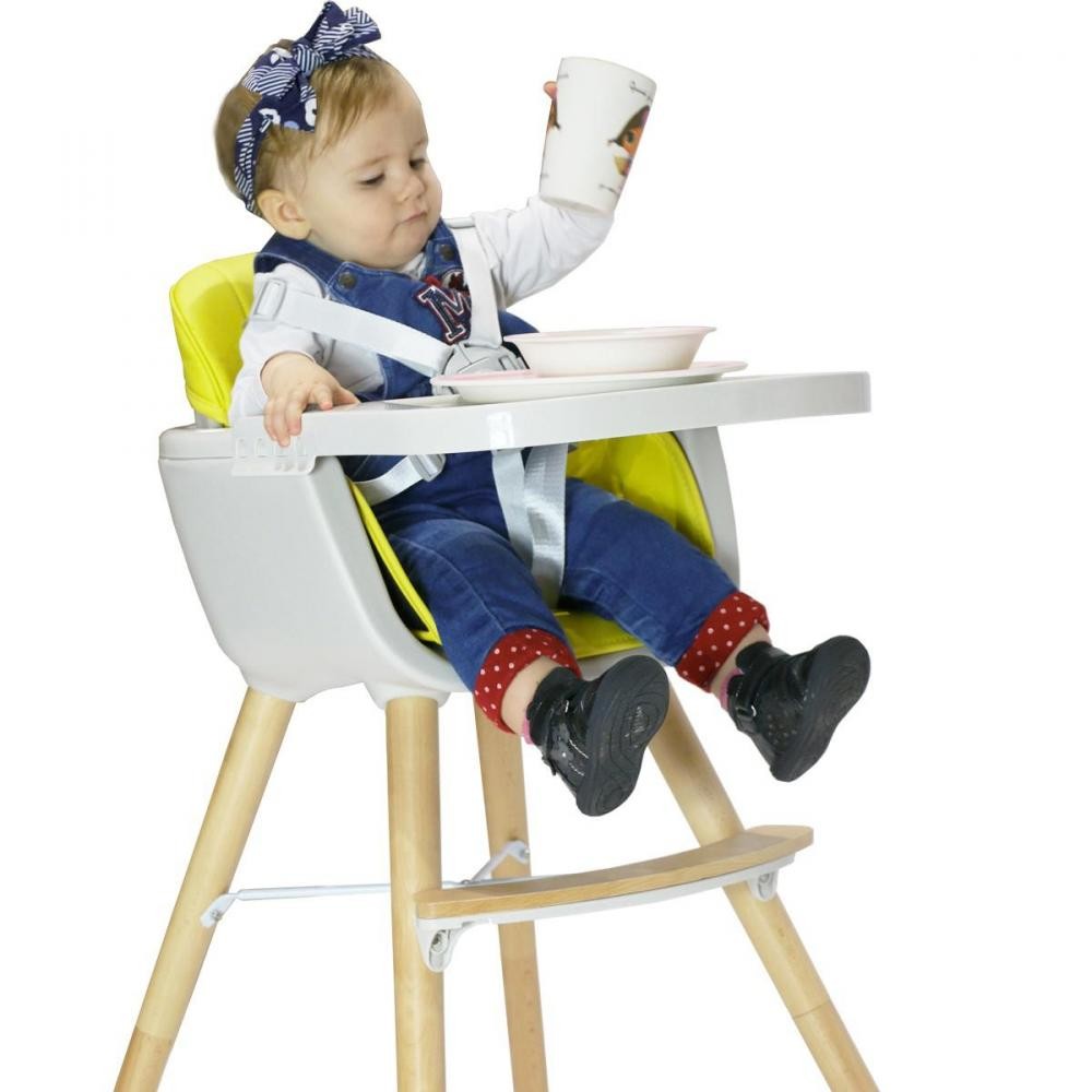 NOOMI Chaise haute bébé scandinave 2 en 1 Jaune - Chaise haute, transat et  balancelle bébé - Puériculture - Enfants, jouets et jeux