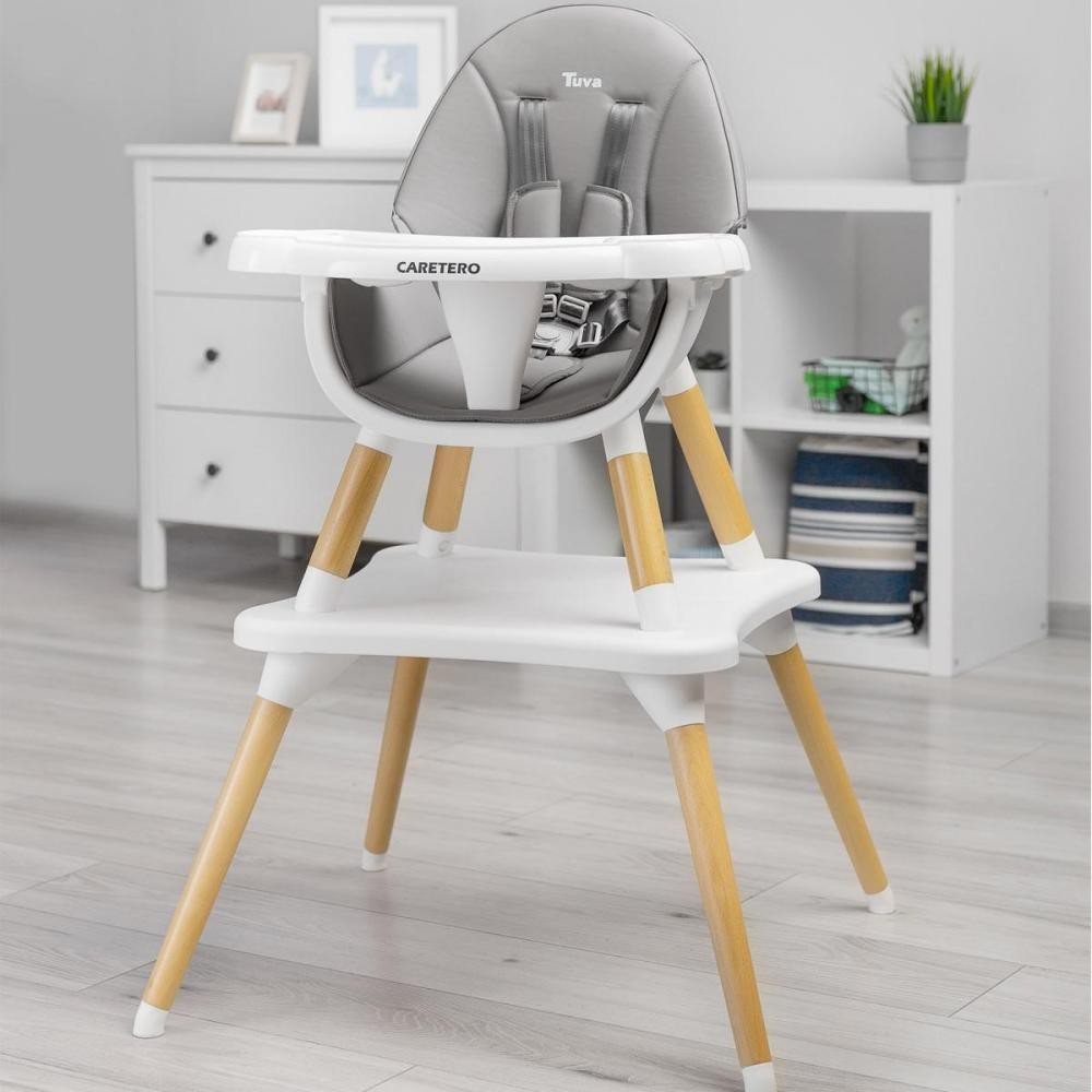 NOOMI Chaise haute bébé scandinave 2 en 1 Jaune - Chaise haute