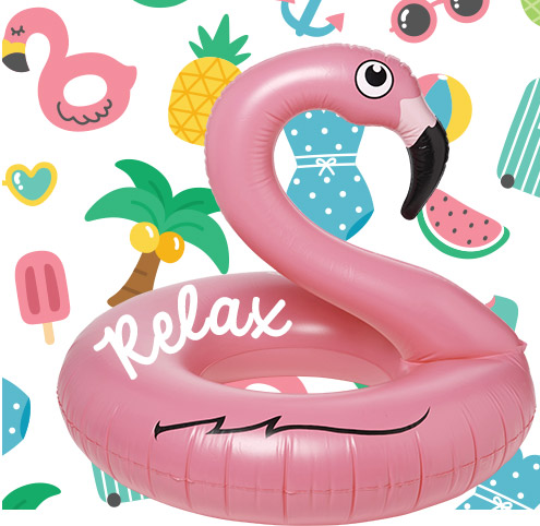 Bouée gonflable XL flamant rose pour s’amuser dans la piscine | GiFi