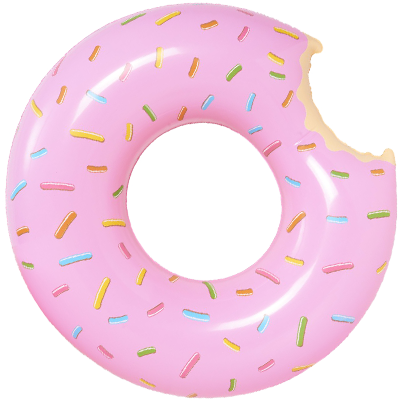Bouée gonflable en forme de donut rose | GiFi