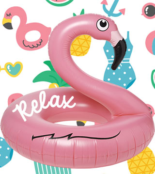 Bouée gonflable XL flamant rose pour s’amuser dans la piscine | GiFi